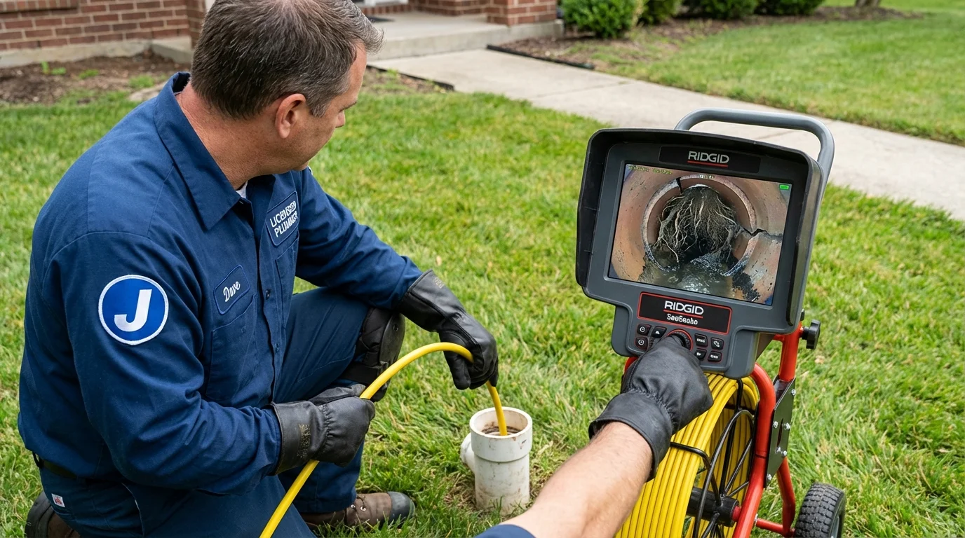 Sewer camera inspection being performed by Johns Plumbing LLC in West Nyack